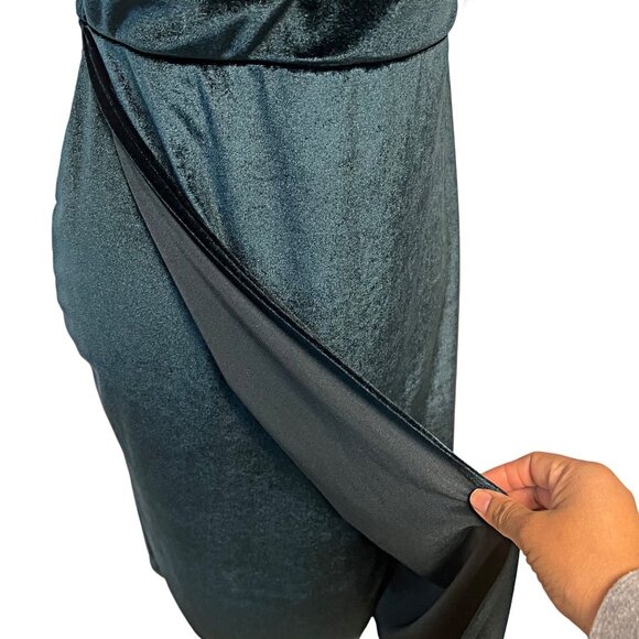 Lulus Velvet Wrap Midi Dress Sleeveless V-Neckline Adjustable Party Large NWT - Picture 7 of 10